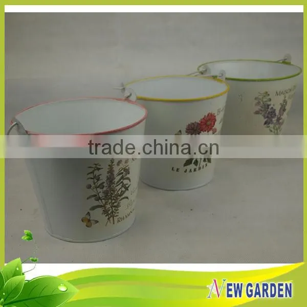 Unique Luxury Handicraft High Quality Barrel Flower Pots With Handles