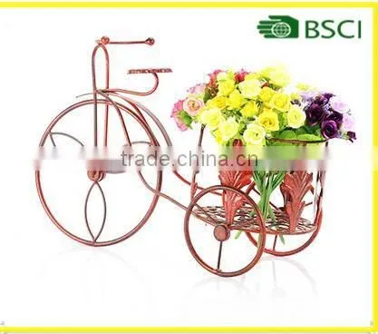 2017Garden Home Decor Iron Bike Plant Holder Bicycle Flower Pot Holder