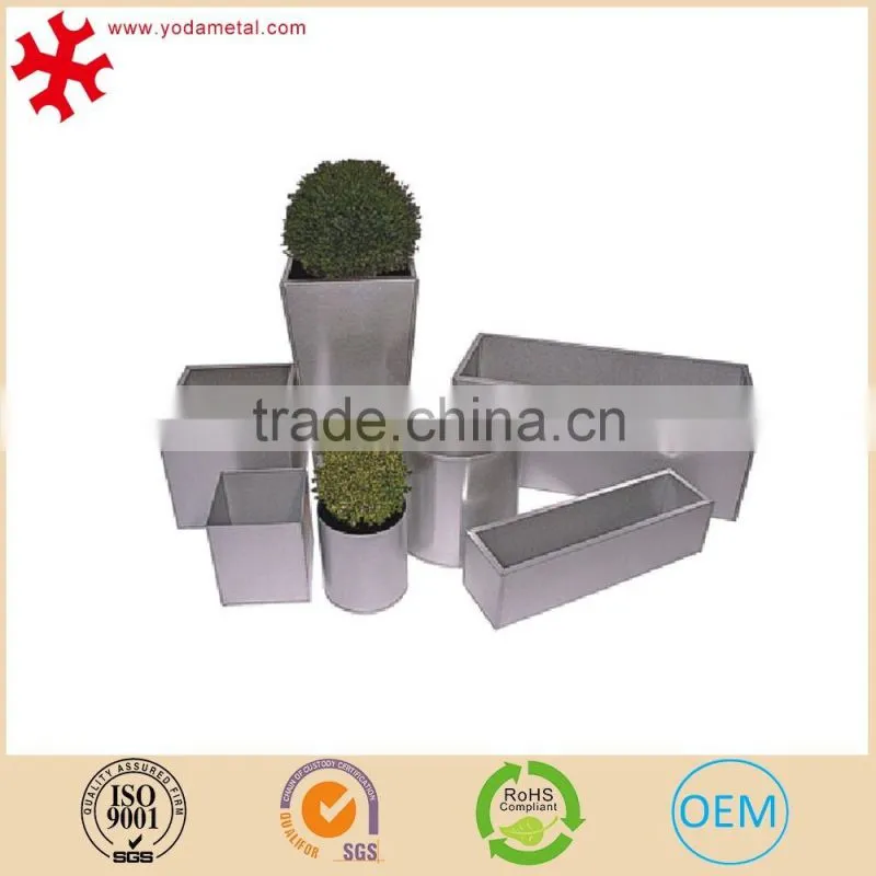 Rectangular outdoor stainless steel trough planter flowerpot