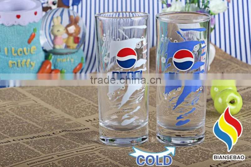 food grade clear glass customise glass cup for promotional