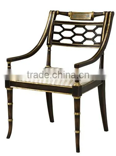 Nice Designed Classic European Solid Wood Carving Golden Royal Chair with Chinoiserie Influenced BF12-04264a