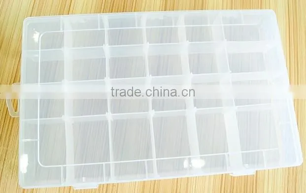 24 Compartments Clear Plastic Kids DIY Tool Toys Organizer Divider Cosmetic Makeup Storage box case