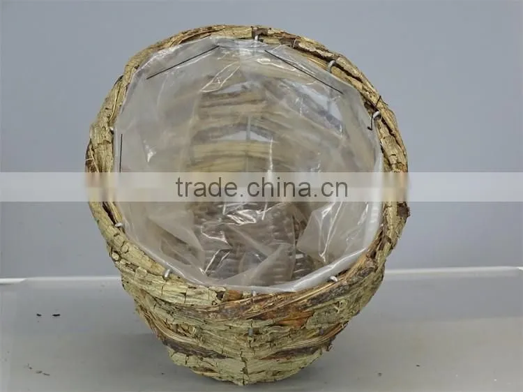 Natural rattan flower basket oval pot planting