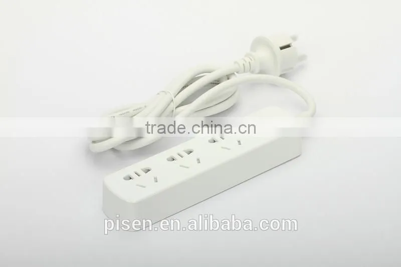 Pisen 1.8m 6ft Cable One Switch Child Protection Euro Plug 3 Outles Power Strip