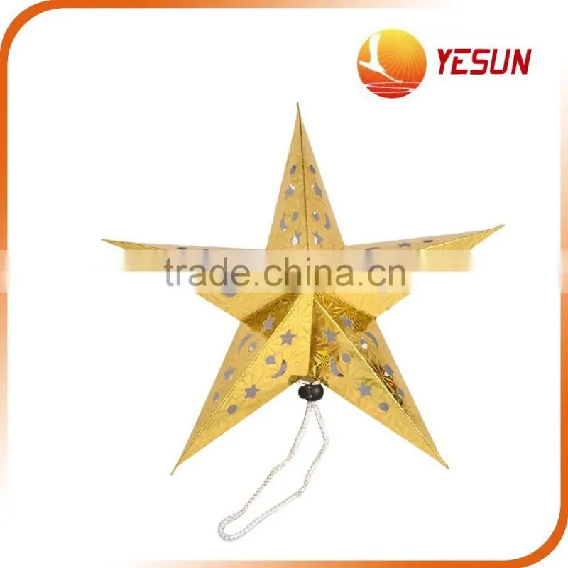 Laser Paper Christmas Pendant, Five-pointed Star Ornament,CHRISTMAS five-pointed star