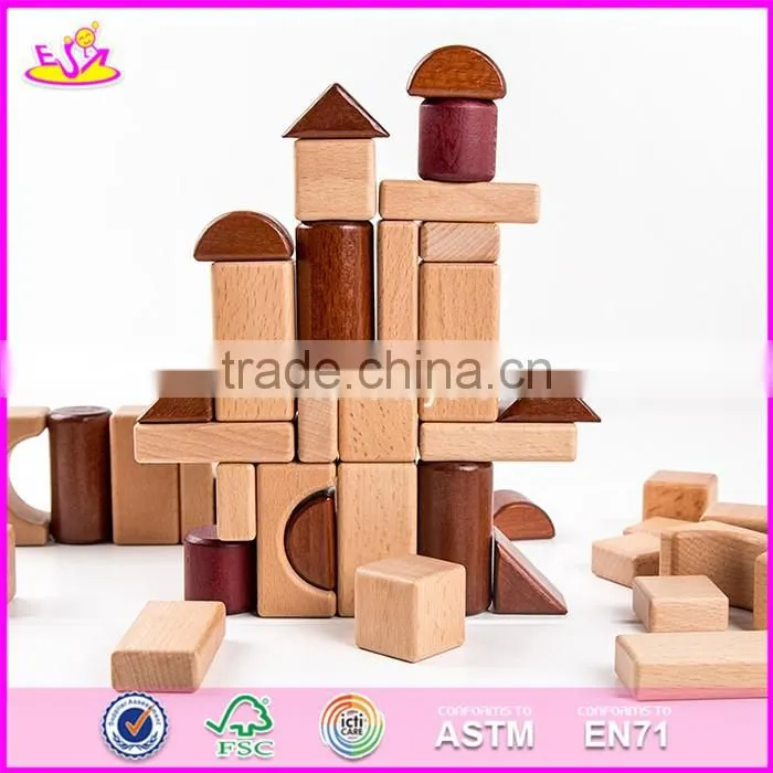 2017 New design best construction natural wooden building toys for children W13A132