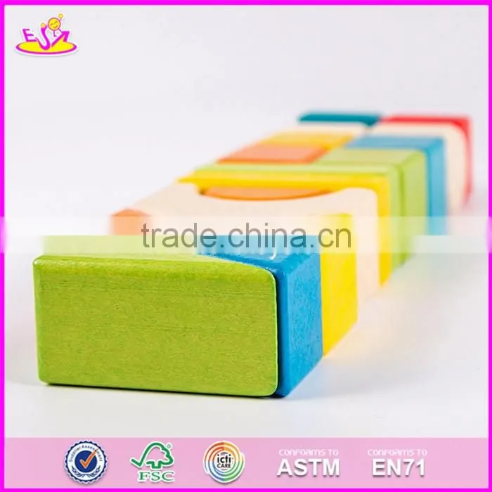 2017 New design best preschool construct wooden blocks toys for kids W13C034