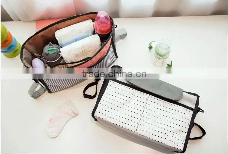 Hanging baby diaper organizer bag for stroller