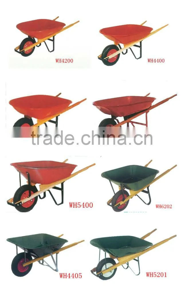 Garden metal tray wooden handle wheel barrow WH6602 manufacture