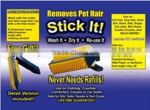 hot Dog Cat Sticky Buddy Reusable Schticky Lint Roller Pet Hair Remover