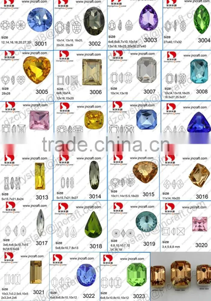Diamond cut stone sew on rhinestone claw setting crystals