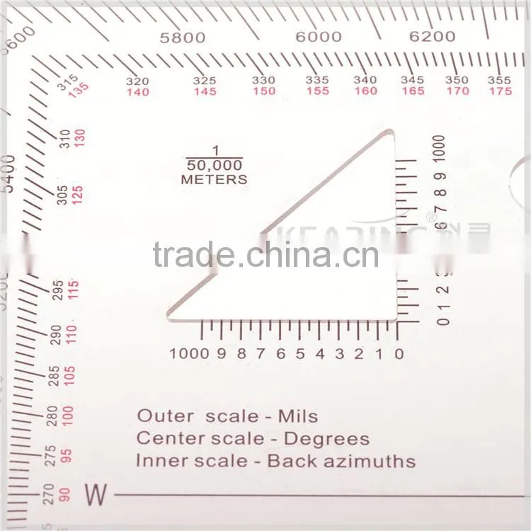 KMP-2 military triangle scale Protractor for pinpoint mapwork