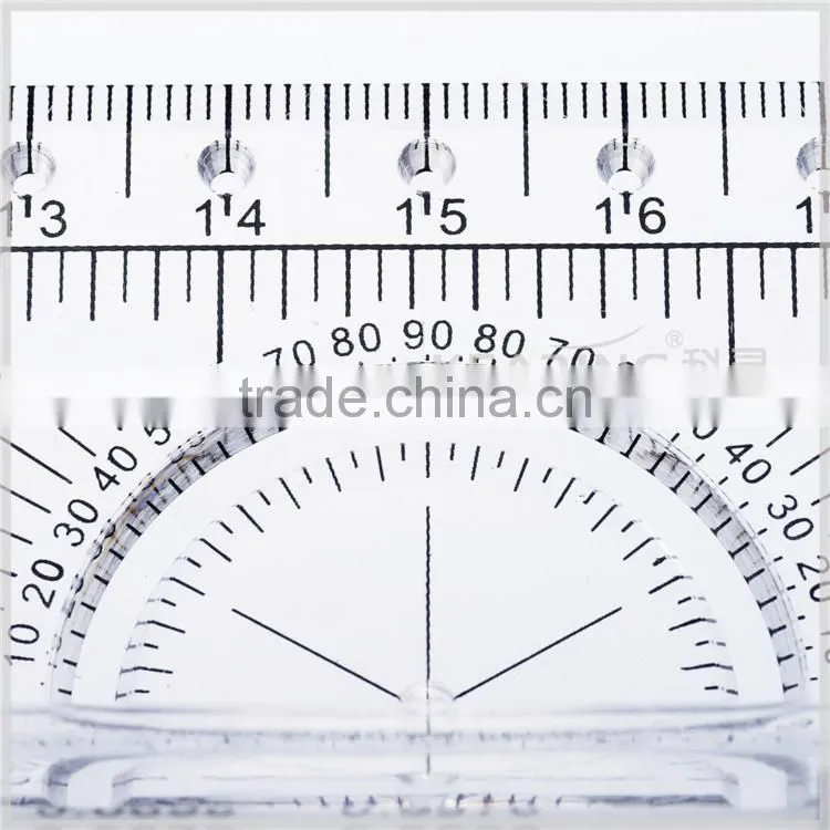 Kearing Transparent Plastic Parallel Rolling Ruler measuring tool Engineer Scale Ruler 30 cm & 12'' with protractor Math#MPR30
