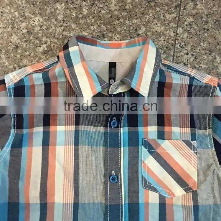 Kids boy stocklots checked short sleeve shirt