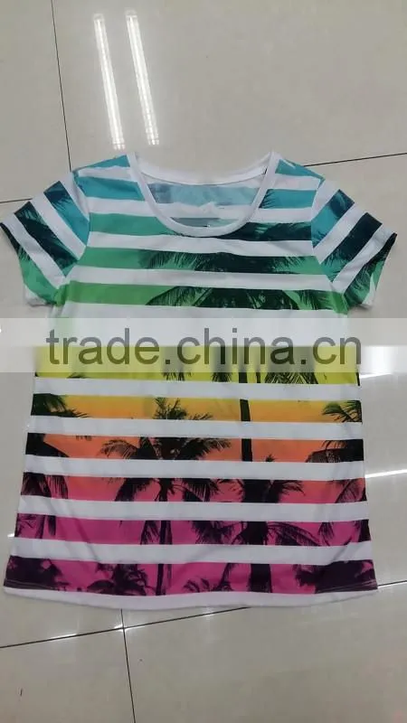 Stock clothing inventory clearance hot sale good quality girl's printed t-shirt