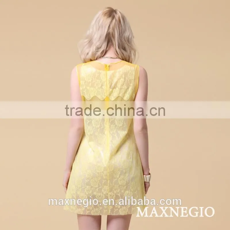 china supplier sleeveless lady one piece dress simple latest 2015