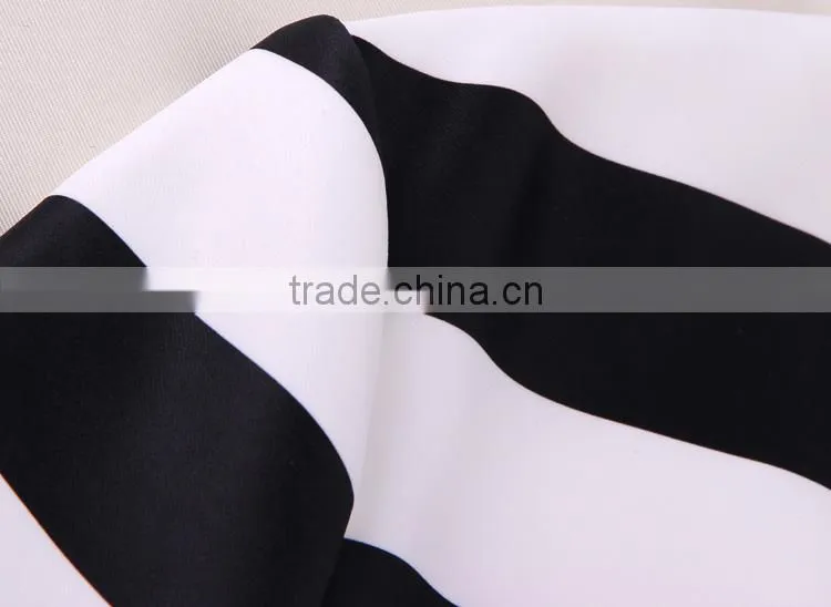 New Sexy Black White Stripes Chevron Print Strapless Evening Dress Fancy Maxi Dress Bodycon Dresses For Summer