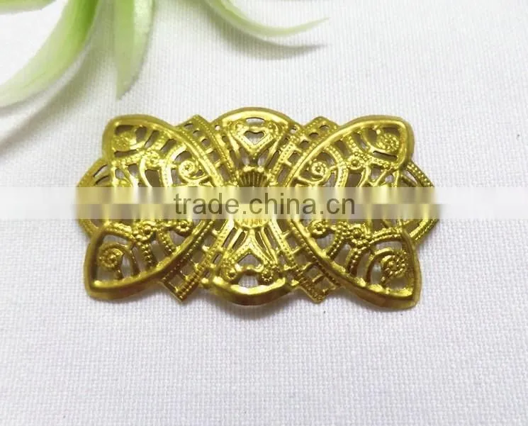 DIY hollow heart charm jewelry accessories brass heart charm shoe bag hair accessories