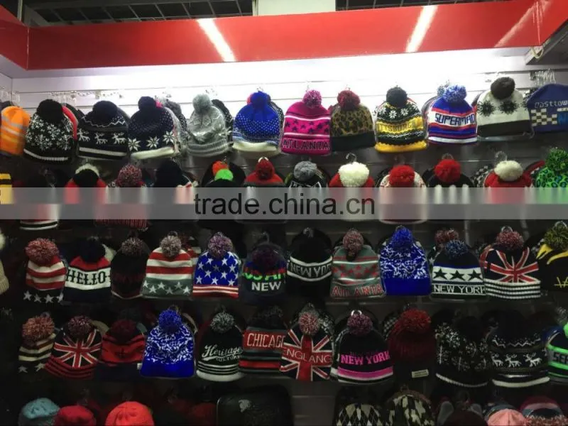 custom knitted pom beanie hat winter beanie hat