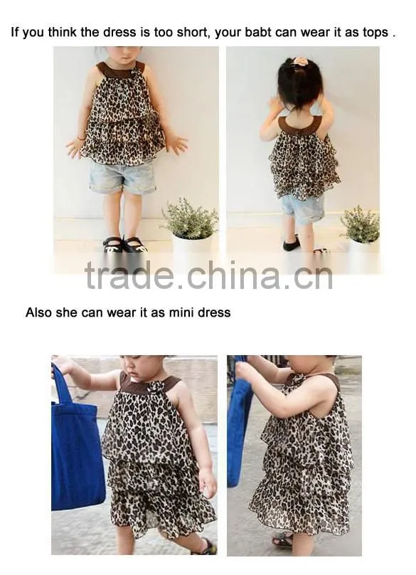 Baby Girl Summer chiffon Leopard/Zebra Sleeveless party Birthday Gift Dress SV002245