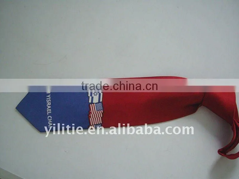 100% woven polyester printing flag hand made stripe necktie for men