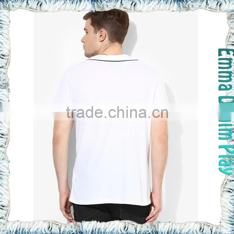 2017 Fashion Custom Design Men's Contrast Trim T-shirts