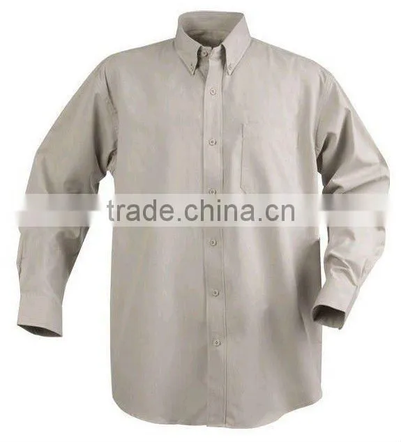 2016 new 35% cotton 65% polyester button down collar long sleeve poplin work shirt for man
