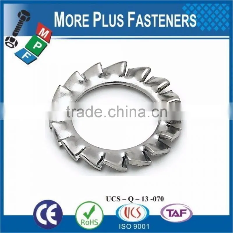 Made in Taiwan Passivated Zinc Plated External Tooth Lock Serrated Washer Stainless Steel Carbon Steel