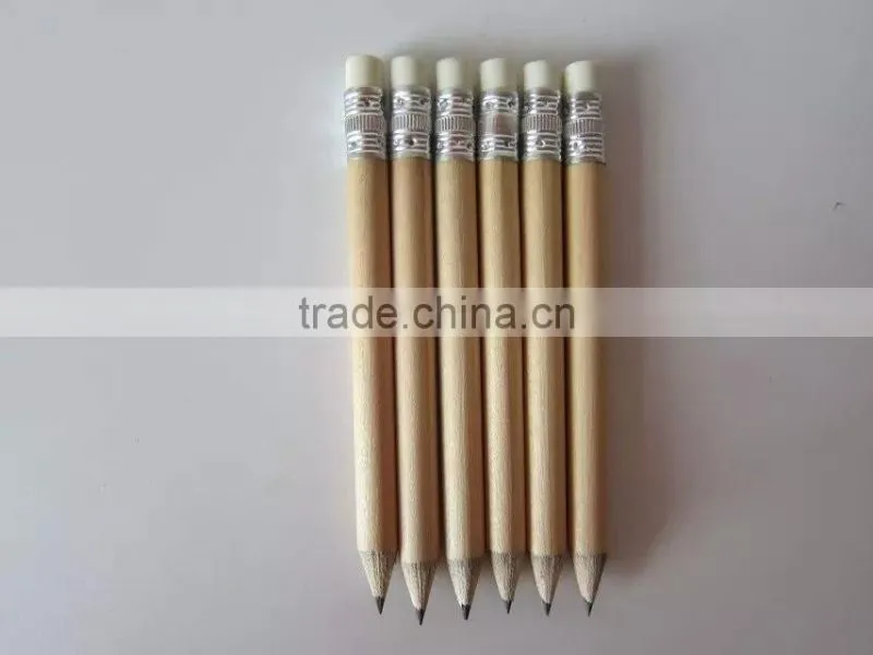 Natural hb golf pencils with eraser Hotel Pencil