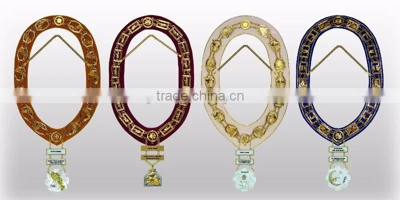 masonic regalia shrine chain collar two symbols