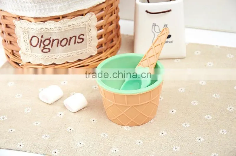 PS ice cream cup,ice cream cup with spoon