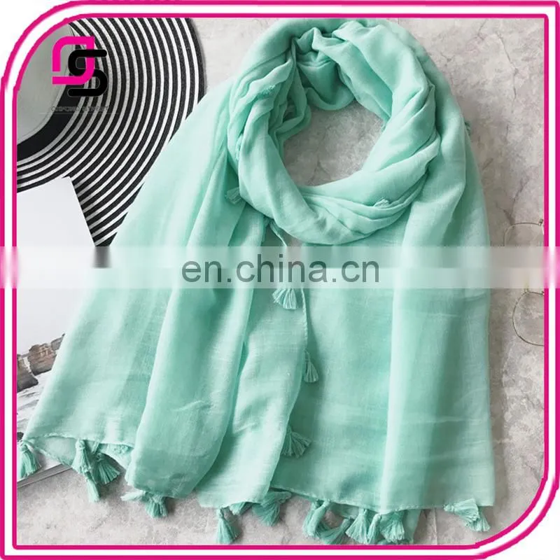 New Spring Spring Summer Female Dusty Color Scarf Beach Towel Tourism 100% Viscose scarf with tassel