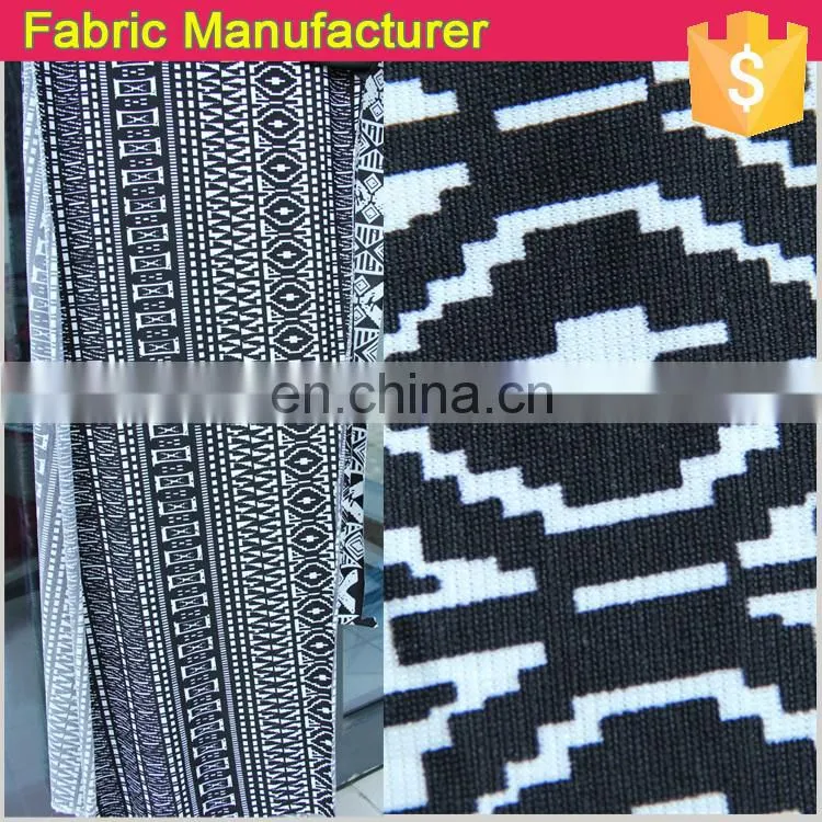 latest design DTY fabric children shirt fabric black white printed DTY fabric