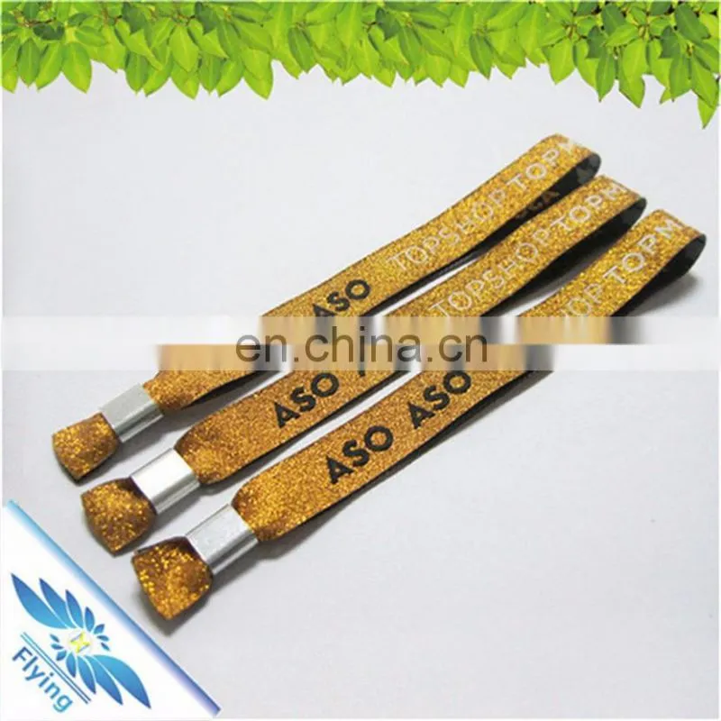 Jacquard cloth bracelets, promotional low price wristband with snap closure, woven wristband price