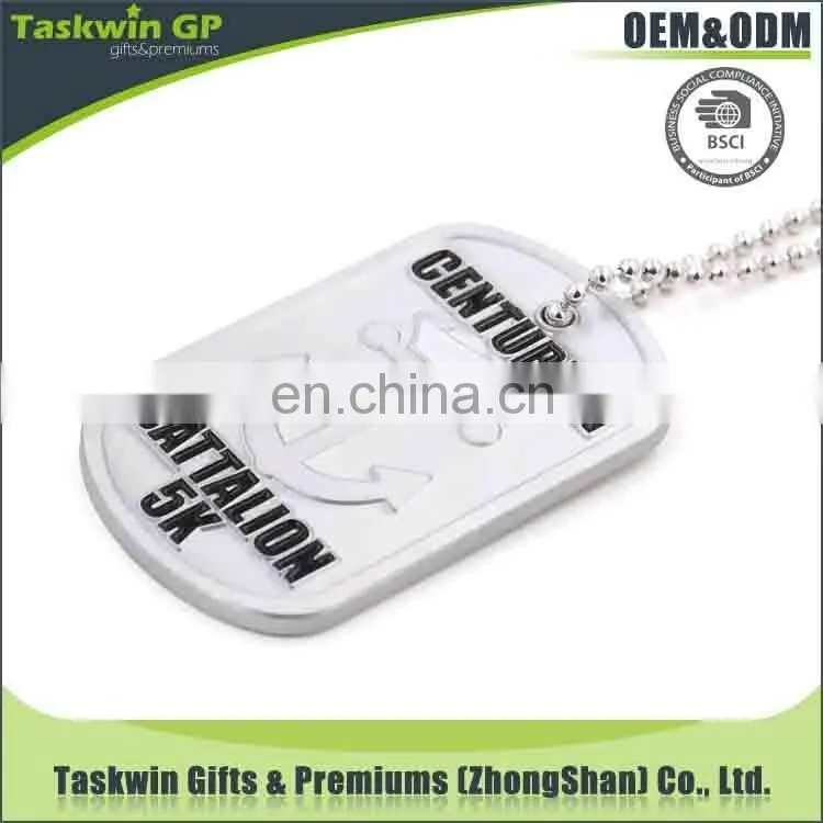wholesale custom laser military dog tag with necklace of fashion printing and nice engraving with logo and name