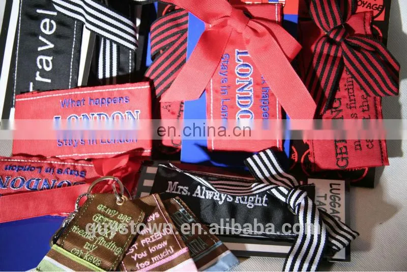 custom private design embroidery name luggage tag label string