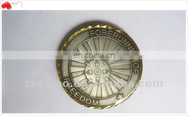 For new dawn action Survenir soft enamel coins with gold plated