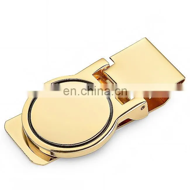 Round shaped money clip with printed logo