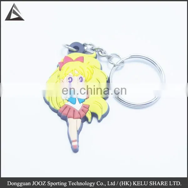 Newest cartoon promotional gifts 3d soft key ring custom pvc keychain wholesale