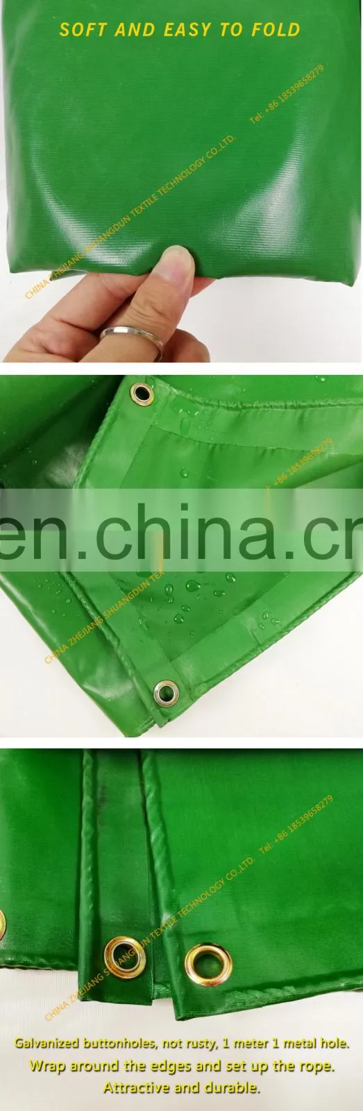 Rainproof canvas waterproof tarpaulin cover cargo tarpaulin green blue PVC coated fabric