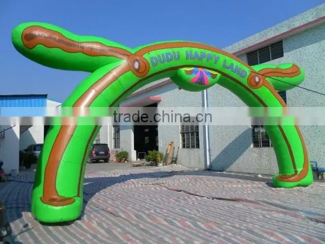 custom giant shape green inflatable advertising arch for sale