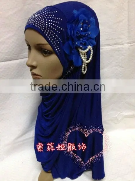 A564 professional PEARL hijab islamic head scarf FLOWER muslim hijab