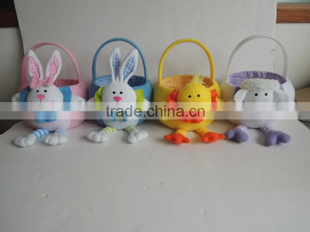 wholesale assorted styles kids play felt basket for easter