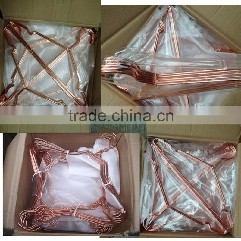 YY0214 hot selling thick copper metal clothes hanger metal wire shirt hanger