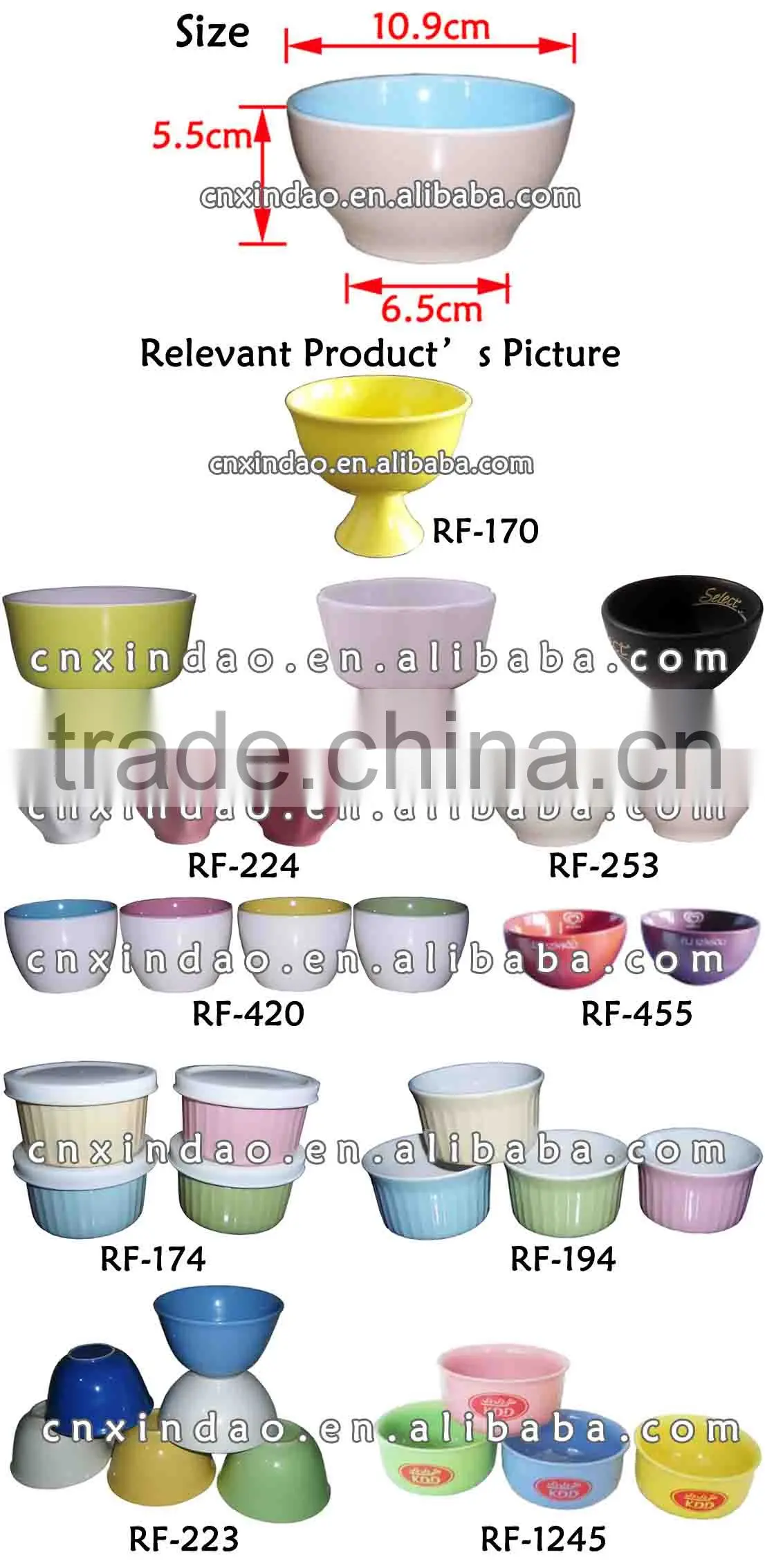 Round Shape Perosnalized Promotion Hot Sale Ceramic Assorted Color Soup Bowl for Children