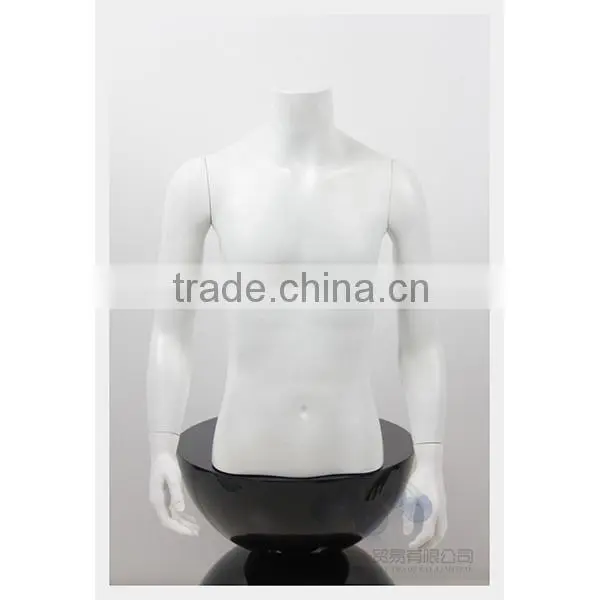 Half-body matte white male torso mannequin
