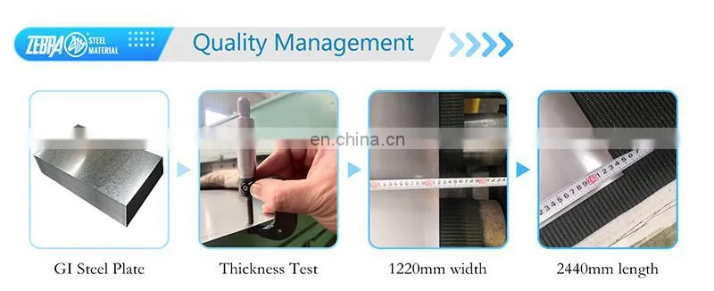 Standard Size z275 1.5*1250*2440mm Galvanized Steel Flat Sheet GI Plain Sheet Plate