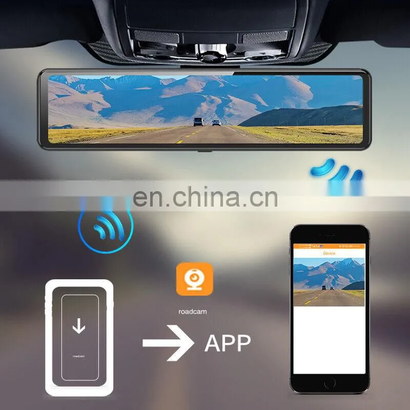 12Inch 4G Car DVR Mirror Android Dashcam WiFi GPS Navigation Dashboard Camera Driving Recorder 1080P Rear View Mirorr Backup Cam
