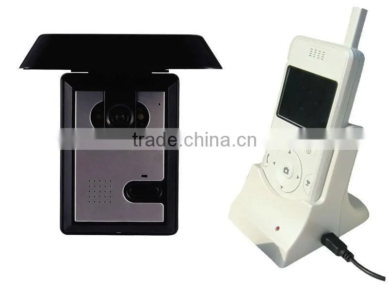2.4 inch Battery operated Wireless Color Video Door Phone with 2 monitors
