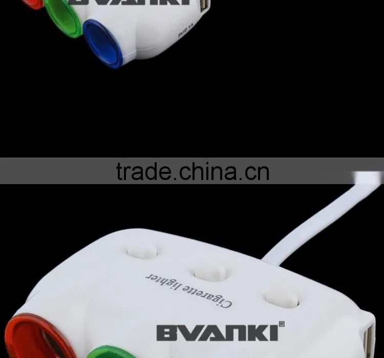 new products 2016 High Quality Triple3 Way Splitter+Dual USB Port Car Cigarette Lighter Socket Splitter Charger with gps tracker